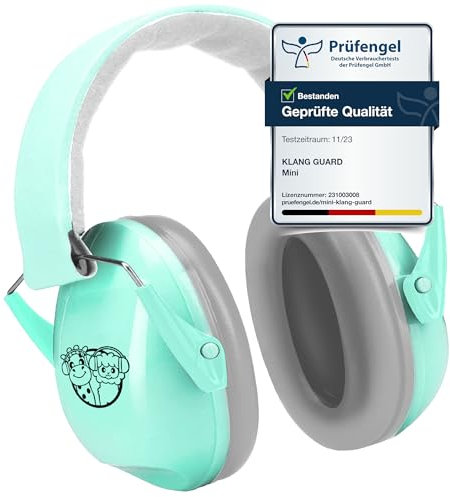 Gehörschutz Kinder- Hochwertiger Ohrenschützer für Kinder ab 2 Jahren - Lärmschutz - Kapselgehörschutz - Schallschutz - Komfortabel - Perfekt für Feste, Partys, Alltag, Sport- & Musikevents - Mint