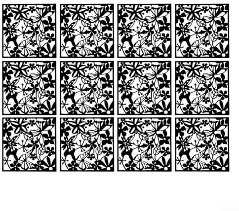 Zilimontt 12 pannelli divisori da appendere, divisorio in PVC, per decorare soggiorno, sala da pranzo, studio e salotto (nero)