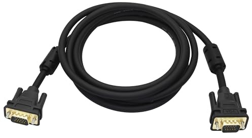 Riertostng Cable VGA de alta definición para ordenador, VGA macho a macho 1080P, chapado en oro de alta definición, cable de conexión para TV, ordenador, televisor, proyector, cámaras, consolas de