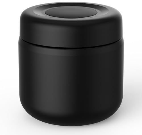 WayEee Thermobecher Essen 385ml Thermobehälter für essen Edelstahl Essensbehälter Warmhaltebehälter (Schwarz)