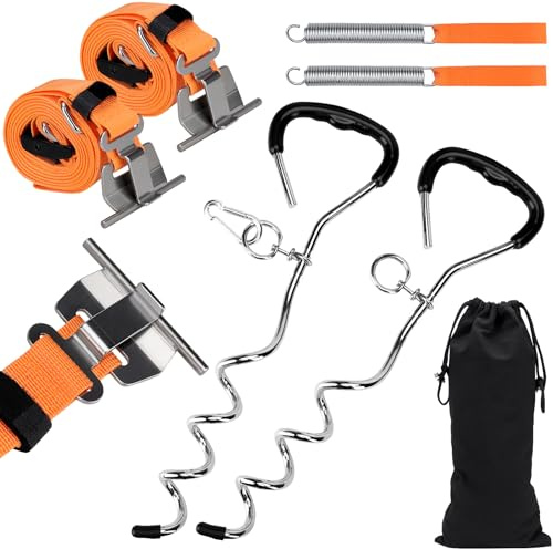 Cnornus Juego de toldos para Thule Omnistor y Fiamma,Kit de sujeción para toldos, Bandas de tormenta para toldos, protección contra tormentas para toldos, para caravanas, tormentas para toldos