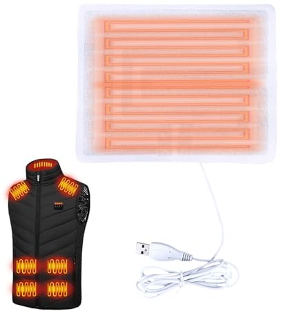 Piastre Riscaldanti Elettriche per Indumenti Tappetino Riscaldante USB 5V | Dispositivo di Riscaldamento Elettrico Portatile per Abbigliamento per Gilet Giubbotto Inverno Campeggio Ciclismo Escurs