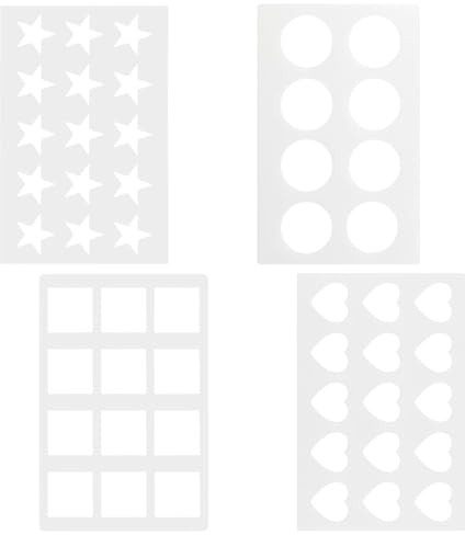Cosmos 4 Pcs Chocolate Chablon Cookies Stencil Mold Set for Cake Decoration Baking Tool, Assorted Shapes