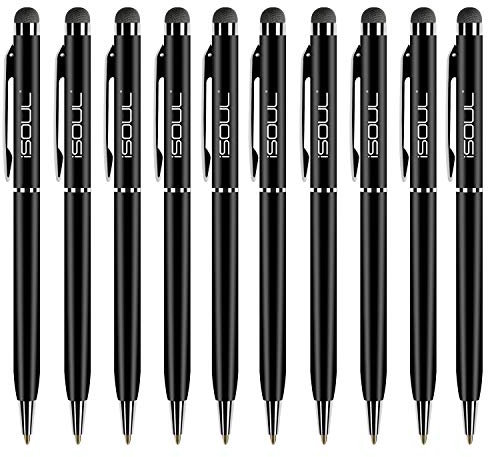 iSOUL Stylus Pen Pack of 10, Compatible with iPad, iPhone, Samsung Galaxy & More, Black