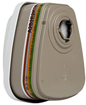 Filtre combiné ABEK2Hg P3R + formaldéhyde (seulement pour les masques complets série 6000 et 7907S), vapeurs organiques, inorganiques gaz acides, ammoniac + poussières toxiques