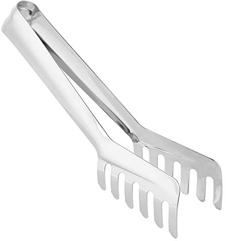 Stainless Steel Spaghetti Tongs - Comb Shaped Pasta Tongs, Noodle Clip, 8 Inches