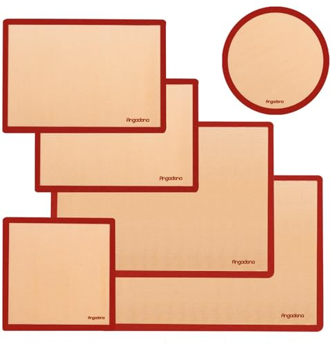 Tappetino da forno in silicone (set da 6 pezzi) antiaderente e riutilizzabile, per pane, macarons, torte, pizza