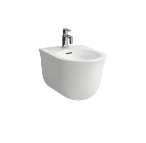 LAUFEN The New Classic Wandbidet, 1 Hahnloch, mit Überlauf, verdeckte Befestigung, H8308514003021, Farbe: Weiß mit LCC