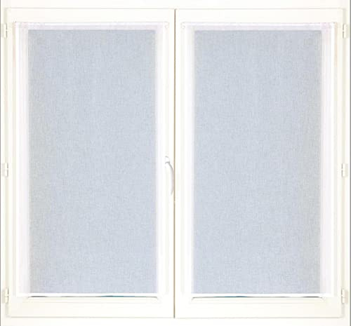 Atout Ciel - Par de visillos con pasamanos listos para Colocar, 2 x 60 x 90 cm, Color Blanco
