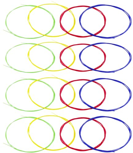 Ukulelen-Saiten, 4 Packungen bunte Nylon-Ukulelen-Saiten, austauschbares Ukulele-Zubehör, Ukulele-Zubehör