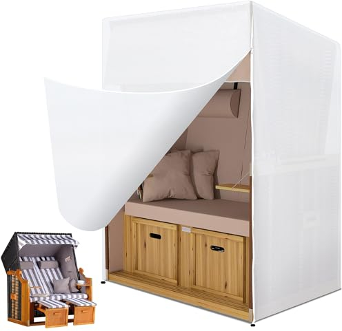 Funshot Housse de protection pour chaise de plage - Résistante à l'hiver - Imperméable - Coupe-vent - Résistant aux UV - Résistant à la déchirure - 125 x 90 x 135/165 (transparent)