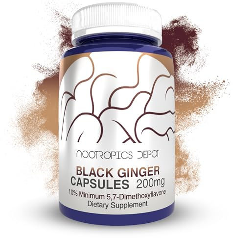 Nootropics Depot Black Ginger Extract Capsules | 10% 5,7-dimethoxyflavone | 60 Count