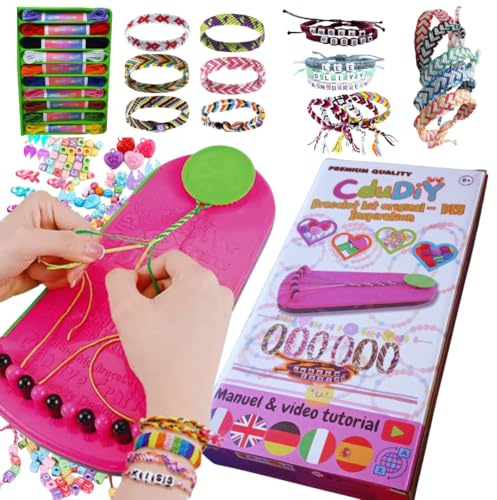 Cdudiy Kit Bracelet Bresilien et d'Amitié avec Notice en Français – Idée Cadeau pour Fille 8-16 Ans, Ado – Kit DIY Loisirs Créatifs Enfants et Adultes – Activité Manuelle avec Fils