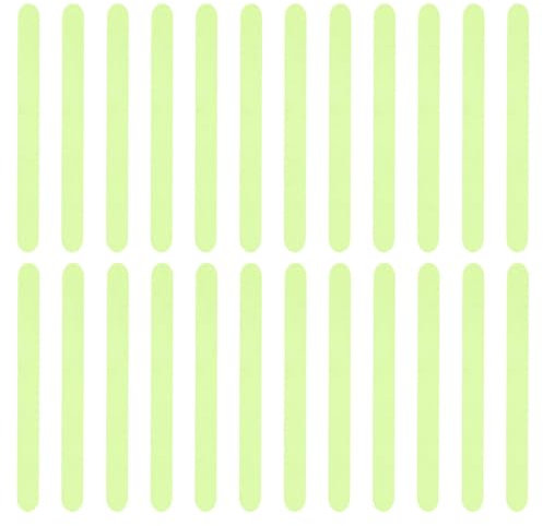 Watlikeup 24PCS Glow In The Dark Tape,2X20cm Glow in Dark Anti Slip Tape,Luminous Tape for Stairs Grip Tape,Self Adhesive Waterproof Safety Warning Tapes for Floor Indoor And Outdoor