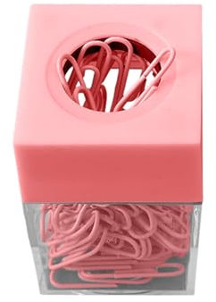 95sCloud-1 Magnetischer Büroklammern-Halter Klammernspender Acryl-Büroklammern, Organizer mit magnetischer Oberseite für Schreibtisch-Organizer, ästhetischer Haar-Accessoire-Organizer (Pink)