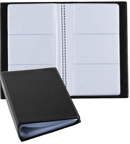 Visitenkarten Aufbewahrung, Visitenkartenmappe für 300 Karten, PU Leder Visitenkartenbuch Visitenkartenhalter, Visitenkartenetui für Kreditkarten Kundenkarten Visitenkarten Organizer(Schwarz)