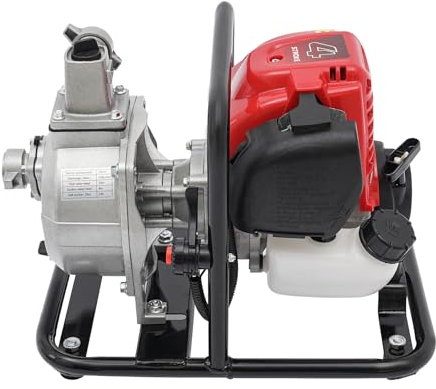 Petrol Water Pump 38cc 4 Stroke Petrol Engine Dirty Water Pump 1.2KW Heavy-Duty Gasoline Water Garden Pump for Garden Lawn Irrigation, Swimming Pool, Water Transfer