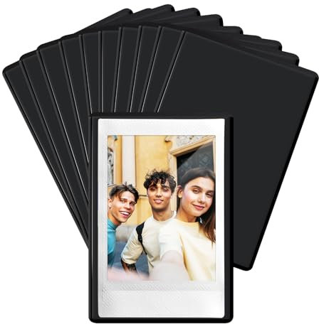 FRETONBA Magnet Bilderrahmen Kühlschrank für Polaroid Instax Mini Film, 10 Stück 9,5 x 6,5 cm Magnetrahmen, Magnetische Bilderrahmen Klein für Fotos, Postkarten, Schwarz