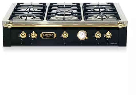 Lofra TRNM96/5, Piano cottura a gas DolceVita 90, Black
