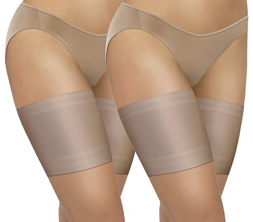 sesto senso 2 pares de bandas para muslos sexys, elásticas, anti-fricción con 4 tiras de silicona, S