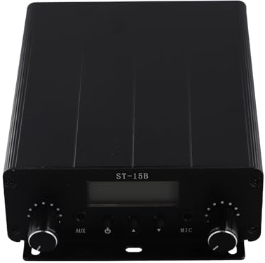 Uhidka Transmisor Estéreo FM PLL V2 de 15 W Compatible con para Transmisión de Audio Inalámbrica y Entrada de Audio Lotus. Solo Host TNC.