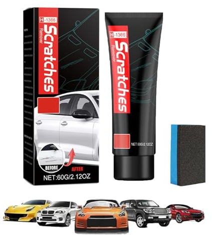 Scratch No Stove Top Scratch Remover, Stove Glass Cleaner, Cooktop Heavy Duty Cleaner and Polish, Polishing Wax for Glass Ceramic Stove Top, Car Paint Scratch Repair, with Sponge (1 Set)