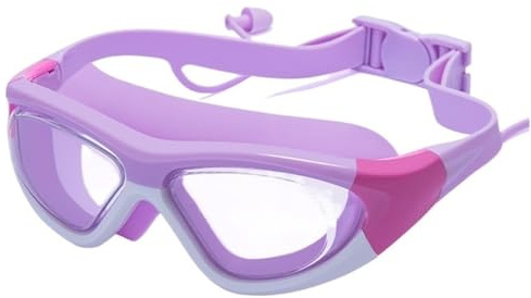 Lunettes Piscine Enfant Anti, Masque Piscine Enfant, buée avec Protection UV, Ajustement Confortable et Étui Inclus – Pour Fille et Garçon 3–12 Ans