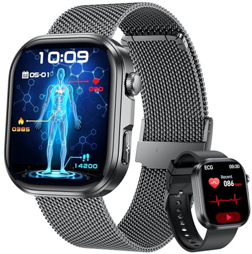 Orologio Smartwatch Donna con ECG+HRV: 1.88 Smart Watch con Bluetooth Chiamate Cardiofrequenzimetro Pressione Sonno Smartband 130+ Modalità Sportive Torcia Impermeabile IP67 Orologi per Android e IOS