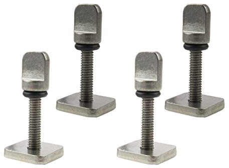 AQUBONA Tornillo de aleta de acero inoxidable sin herramientas - Accesorios de surf - Tornillo y placa - 2/4 piezas - Tornillo de aleta SUP para longboard, SUP