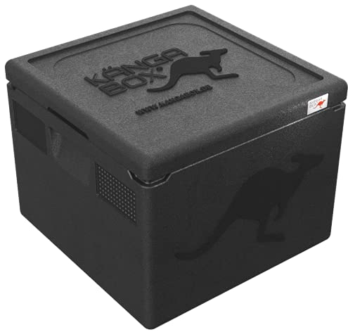 KÄNGABOX® Easy Thermobox, quadratisch 21L 35x35cm – Isolierbox für Pizza & Kuchen – Ultraleicht, stapelbar, stoßfest – Spülmaschinenfest & HACCP-konform