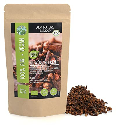 Alpi Nature Clavos de Olor Orgánicos Enteros 125g, Clavo de Olor Entero para Cocinar y Hornear