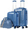 ITACA - Kinderkoffer Mädchen - Kinder Kofferset. Kinderkoffer mit Rollen - 4 Rädrig Reisekoffer Kinder. Langlebiger Kinder Trolley. Reisekoffer für Kinder, Blaue Punkte