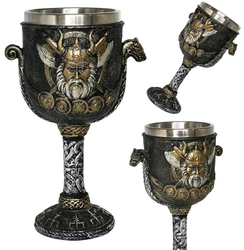 HUKITECH - Calice viking - Gobelet décoratif Viking - En polyrésine de qualité supérieure - Idéal pour boire