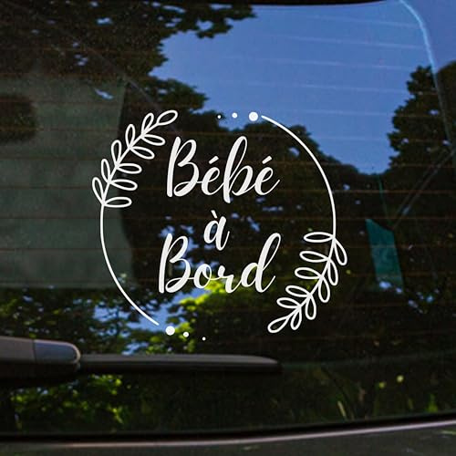 Bratiki Bébé à Bord 15 x 13 cm, Sticker Résistants aux UV et Waterproof, Autocollant Bébé à Bord Facile à Appliquer, Autocollant pour Voiture