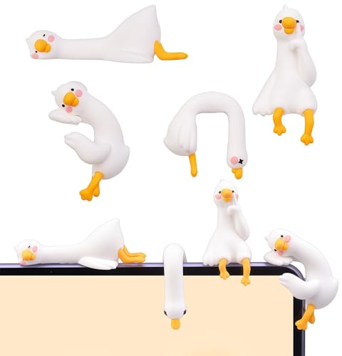 Orablooiva 4 Piezas Figuras De Gansos De Resina Para Monitor De Ordenador, Lindas Estatuillas Mini De Ganso Para Tablero De Automóvil, Decoraciones Divertidas Para Escrit