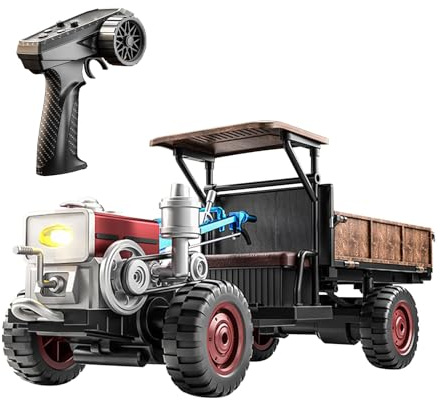 Dilwe Tractor RC, 37 * 15 * 13cm, 2.4GHz, Control Remoto Totalmente Proporcional con Faro Antiniebla y Simulación de Sonido. (Blue)