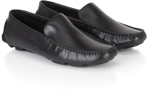 Silver Street London Falmouth Leather Men's Moccasin Loafers Black UK 9