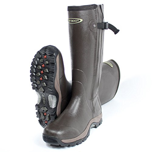 Dirt Boot Neoprene Rubber Wellington MUCK Boot PRO Sport Hunt Zip (Brown, numeric_6)