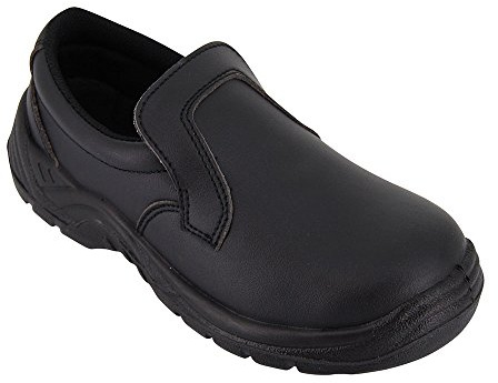 Hurry Jump Chaussure de Cuisine Noire - Chaussure de Travail Alimentaire Noire avec Coque de Protection ISO20346 Pointure 43
