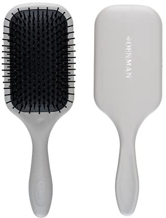 Denman (Arctic Grey) Large Paddle Cushion Hair Brush for Blow Drying & Detangling - Comfortable Styling, Straightening & Smoothing - For Women and Men, P083