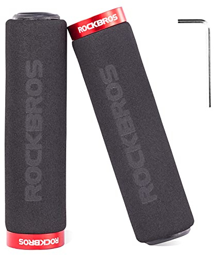 ROCKBROS Bike Grips Foam Single Lock on Bicycle Handle Bar Soft Non-Slip Bike Handle Grips Replacement for BMX Mountain MTB Beach Cruiser Scooter Folding Bike Hand Grip Comfortable Ergonomic