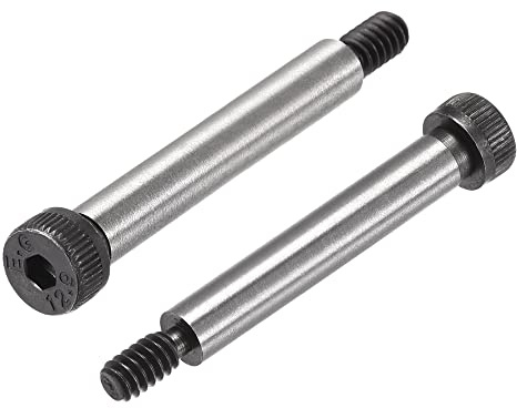 uxcell Alloy Steel Hexagon Socket Head Shoulder Screws Bolts, 2 Shoulder Length, 1/4 Shoulder Dia, #10-24 Thread, 6pcs