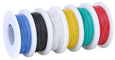 TUOFENG 28AWG Electronics Wire kit, Colored Wire Kit 0.08mm²Flexible Silicone Wire(6 Different Colored 13 Meter spools) 300V Insulated Wires Tinned Copper Wire