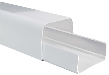 First Plast - Goulottes pour climatisation - Goulotte 80 x 60 mm - Clipsage à la base - 2m - Blanc -