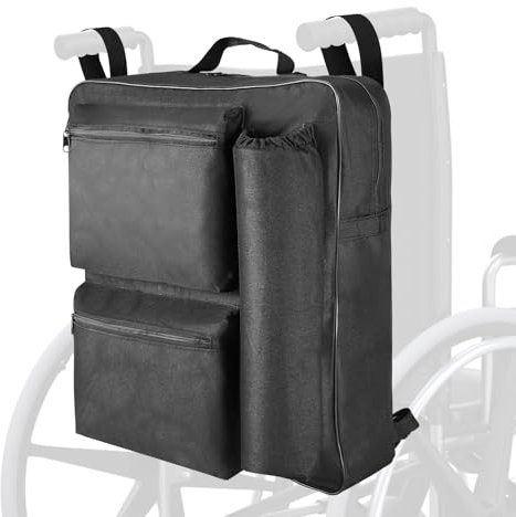 VIHBRAI Mobility Scooter Bag, XL Bag for Wheelchair, Universal Backpack, Wheelchair Backpack Multifunction, Water Resistant, Large Capacity Carry Pouch for Most Wheelchair