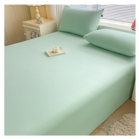 Luxuriöses Bettlaken ohne Gummizug Betttuch 180x230cm 230x250cm 245x265cm Haustuch Laken aus 100% Baumwolle Weich und Bequem Hochwertige(Mint Green,230x250cm)