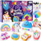 Badebomben für Kinder Bastelset, 8Pcs Wolken& Einhorn & Regenbogen Badebomben Personalisierte Geschenke Badezusatz Badekugeln Selber Machen Kinder Bath Bomb Geburtstagsgeschenk für Mädchen 3 4 5 6 7 8