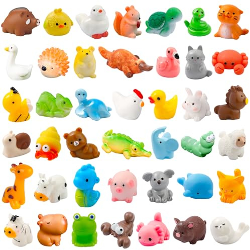 ywevyezc 42 Pcs Mini Resin Animals 42 Styles Resin Animals Figurines Bulk for Micro Garden Hide Accessories Crafts Decor