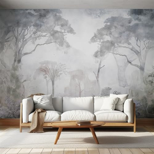 NOGAWA Papier Peint Motif Forêt, 3D Panoramique Papier Peint Arbre Nature, Papier Mural Decoratif Pour Salon, Chambre, Tapisserie Murales, Décoration Murale 150x105cm