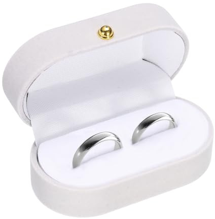 QUARKZMAN Samt Ringbox, kleiner Reise-Schmuckkoffer, Mini-Ringhalter Schmuckorganizer Aufbewahrungsbox für Frauen Hochzeitsantrag Verlobung, Grau